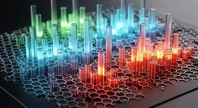 Abstract Hexagon Grid Data Visualization.