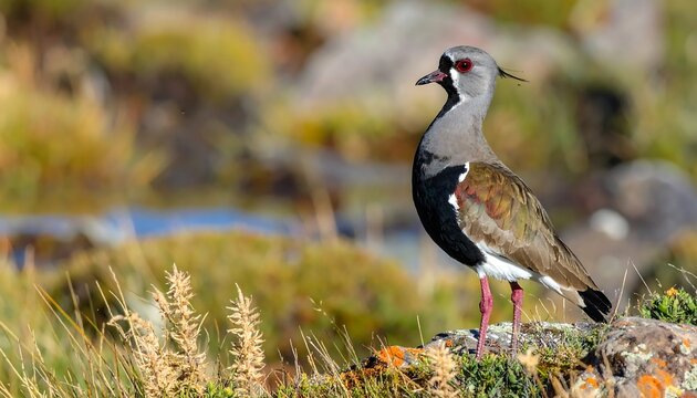 Striking Southern Lapwing Portrayal Amidst Untouched Natural Terrain