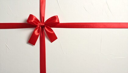 Red ribbon bow on white background (2)