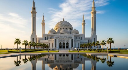 Obraz premium Majestic Grand Mosque Architecture in the Middle East.