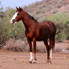 Fototapeta premium Wild Mare in the Desert
