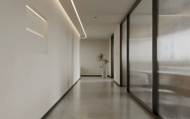 Minimalist office corridor