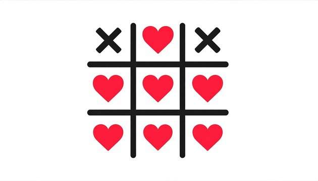 Tic-Tac-Toe game with hearts