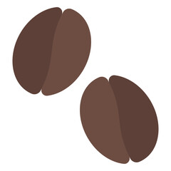 Coffee bean icon. Roasted seed symbol. Espresso and café ingredient collection. Flat Icon