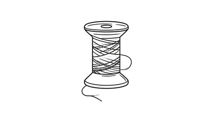 Simple line drawing of a spool of thread