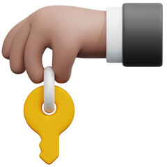 3D Hand Holding Key Icon