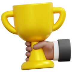 3D Hand Holding Trophy Icon