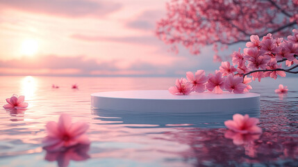 pink flowers in water