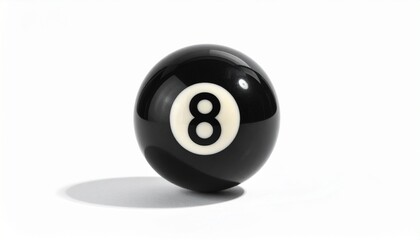 A black 8-ball rests on a white surface&mdash;evoking finality, tension, and symbolic weight. A minimalist metaphor for fate and the choreography of decisive moments.