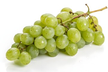 Fototapeta premium Fresh Green Grapes on White Background