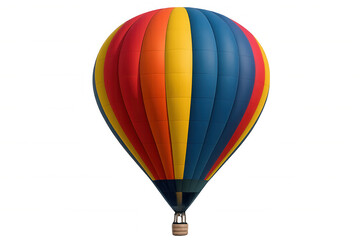 Naklejka premium Vibrant hot air balloon soaring against a transparent background, perfect for travel and adventure designs
