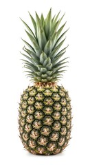 Exotic Pineapple: A Fresh Tropical Fruit Isolated on Pure White Canvas
