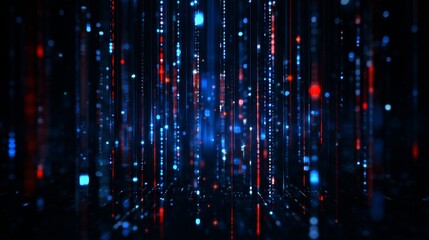 Hi tech big data flow background with digital network lines, cyberspace technology concept, abstract futuristic grid, information transfer, artificial intelligence and virtual connection design