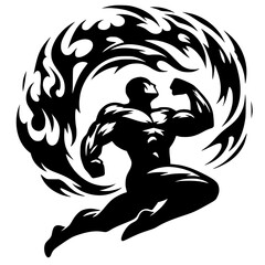 Silueta de golpe de fuego