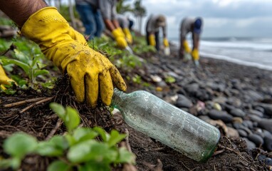 Coastal cleanup: Volunteers remove debris