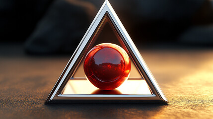 red triangle on a black background