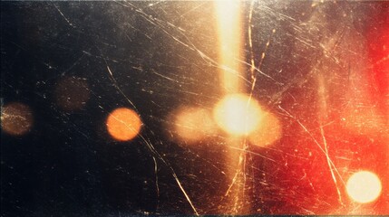 Vintage film texture with light leaks, scratches, dust and grain, creating retro grunge distressed effect with bokeh, glow and burn style background for nostalgic design and creative projects