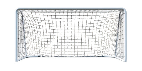 Overhead view of a soccer goal, with a detailed net