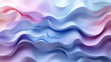Abstract Wave Composition: An elegant, artistic illustration with gentle curves and soft, flowing colors. The artwork captivates with its smooth, undulating forms and a serene aesthetic.