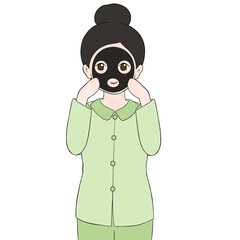girl wearing beauty face mask