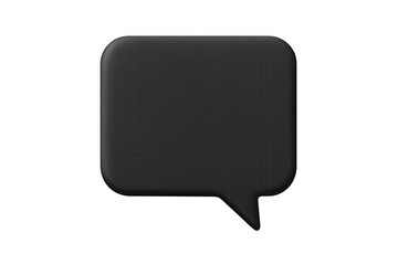 Fototapeta premium Black speech bubble floating in transparent space, rendered digitally with clean minimalist design emphasizing communication visual element