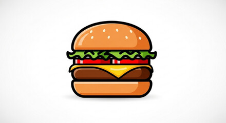 Delicious burger with fresh ingredients, a classic fast food item that is perfect for a quick and satisfying meal