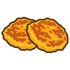 Boxty Irish potato pancake flat color vector illustration template design