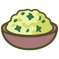 Colcannon Irish mashed potato flat color vector illustration template design