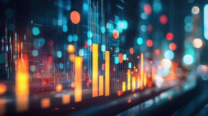 Obraz premium Data visualization night city