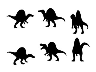 Spinosaurus Silhouette Set Illustration