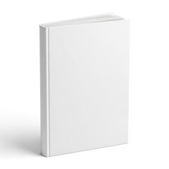 Blank white book cover template, 3D rendering, suitable for various uses