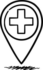 Obraz premium Hand-drawn black cross mark . Painted an X symbol with brush strokes on a transparent background. black cross sign for cancel, error, wrong, denial or incorrect element design.