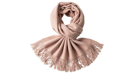 Luxurious woolen scarf draped elegantly fringed