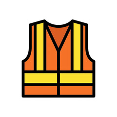 Orange vest reflects safety on workplace flatly