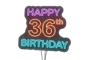 Happy 36th birthday neon light design