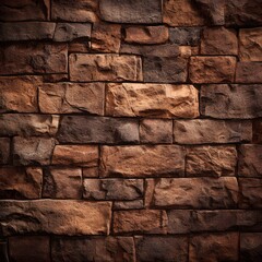 Rustic Stone Wall Texture Weathered Brick Background, Brown Granite Surface, Rough Exterior Element, Vintage Construction, Abstract Structure