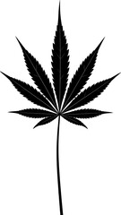 Silhouette of a cannabis leaf