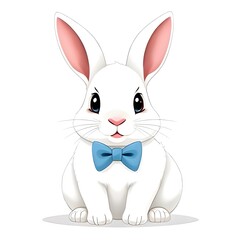 Fototapeta premium white rabbit on white background