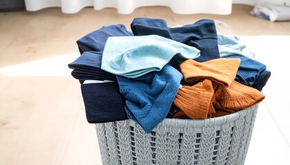 Laundry basket full of clothes