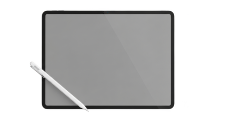 Sleek tablet and stylus on black