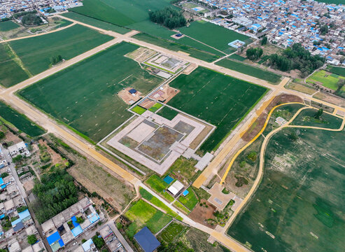Aerial Photography of Erlitou Xiadu Site in Luoyang City, Henan Province