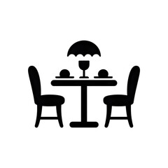 Restaurant table setting icon simple black silhouette vector illustration isolated on white background