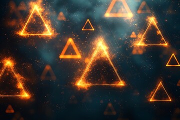 Fiery Triangles Abstract Background.