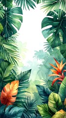 Tropical foliage frame