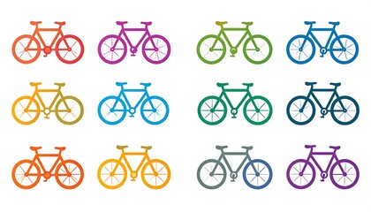 Colorful bicycle icons