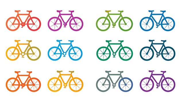Colorful bicycle icons - Powered by Adobe