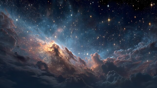 Epic Interstellar Cloud and Distant Stars &ndash; Generative AI