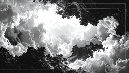 Abstract grayscale cloud formations