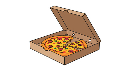 open pizza box revealing delicious slices inside