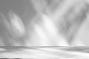 Wall interior background, studio and backdrops show products.with shadow from window color white and grey. background for text insertion and presentation product	